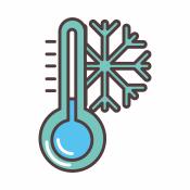 cold weather thermometer and snowflake