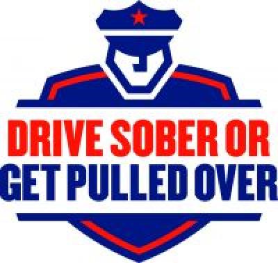 "Drive sober or get pulled over." With police officer icon