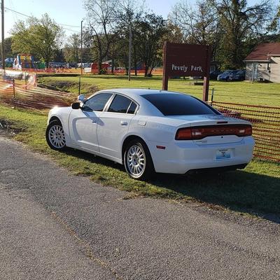 Police car on the side of the road