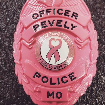 Pink Pevely Police Officer Badge