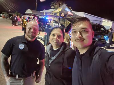male officers with resident